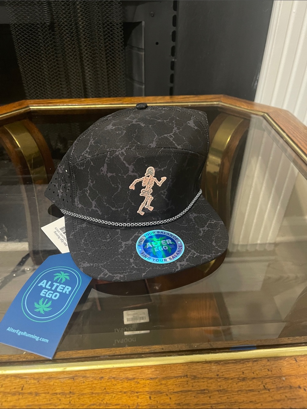 Black Skate Skeleton 5-Panel Hat